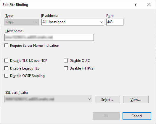 IIS Site Bindings