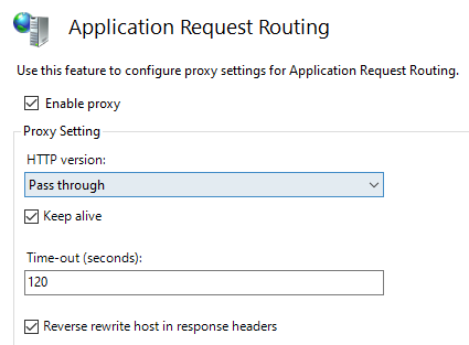 IIS Proxy Settings